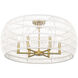 Ellie 6 Light 27.13 inch Modern Brushed Gold Semi-Flush Ceiling Light